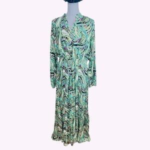 SUHE Styled Italy Abstract Swirl Maxi Dress - Green Purple
Gold - Size L / XL